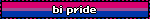 bisexual pride flag blinkie with the text "bi pride"